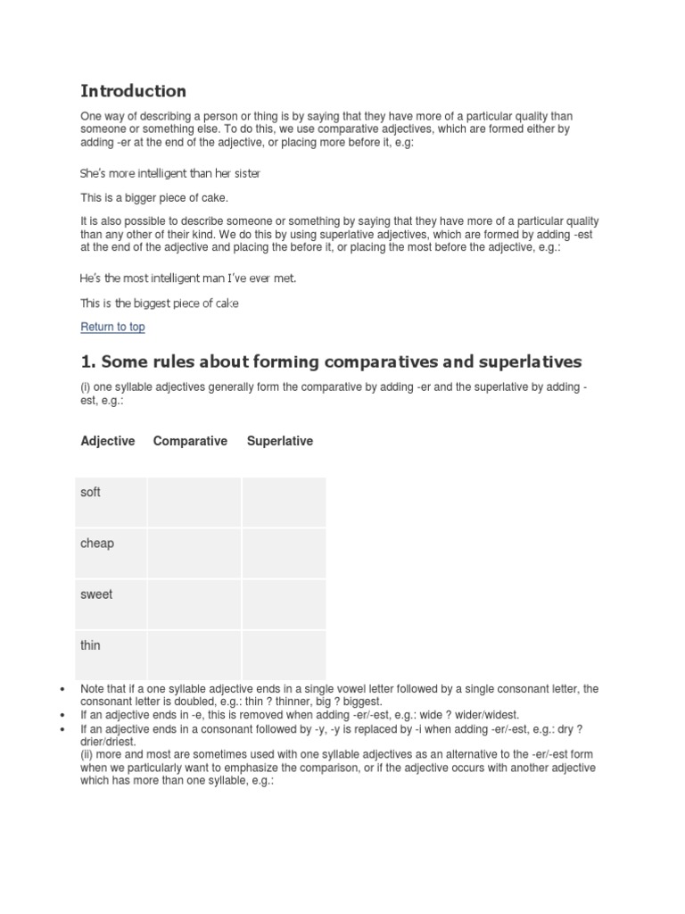 Understanding Comparatives and Superlatives | PDF | Adjective | Morphology