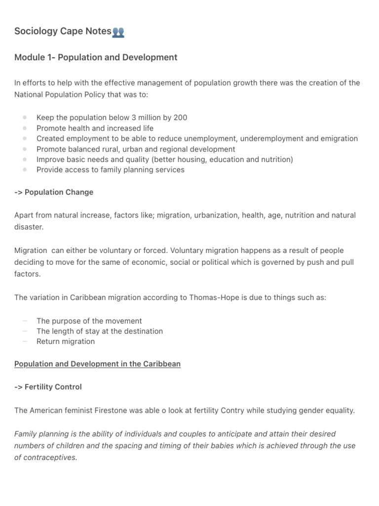 Sociology Cape Notes? | PDF | Cost Of Living | Deviance (Sociology)