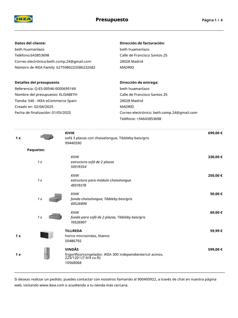 Presupuesto Cocina Ikea