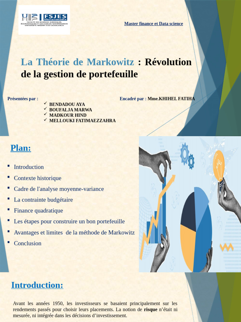 Théorie de Markowitz en gestion de portefeuille | PDF | Diversification ...