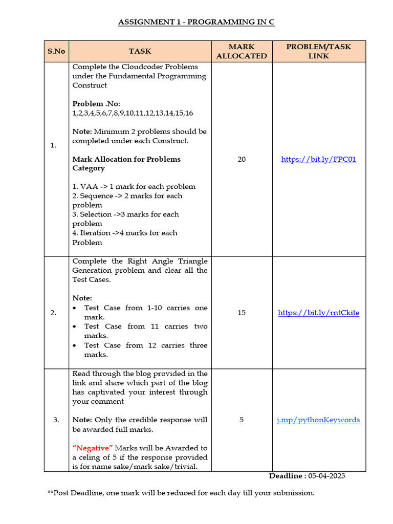 Assignment 1 Completion Code Details | PDF
