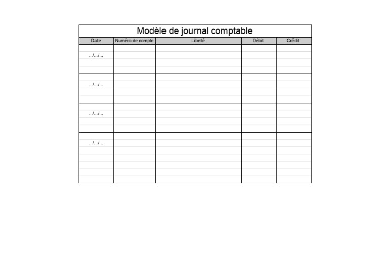 Journal Comptable Vierge | PDF