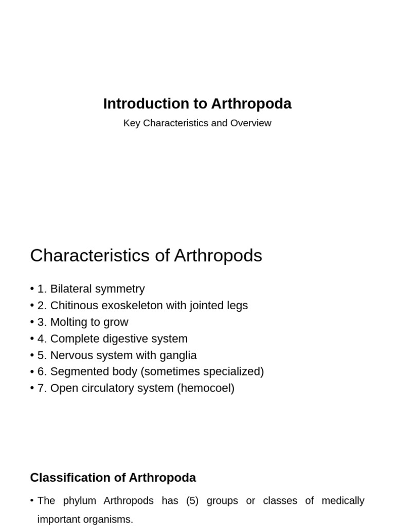Overview of Arthropod Characteristics | PDF | Insects | Zoology