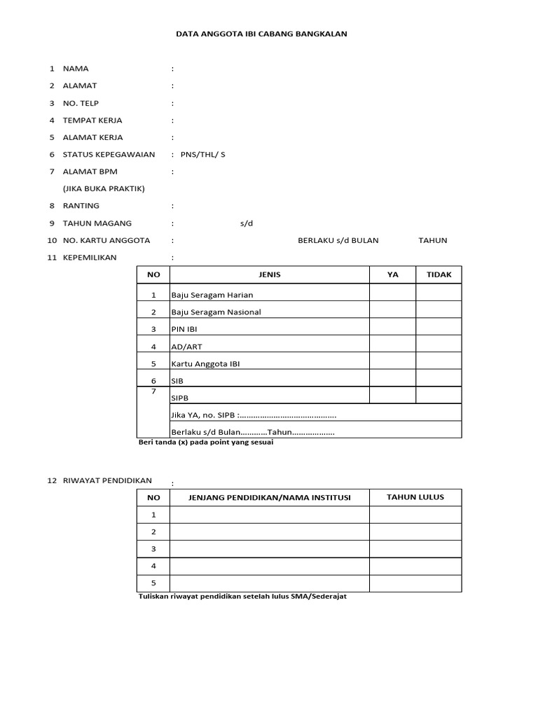 Form Kta Hal 2 & 3 | PDF