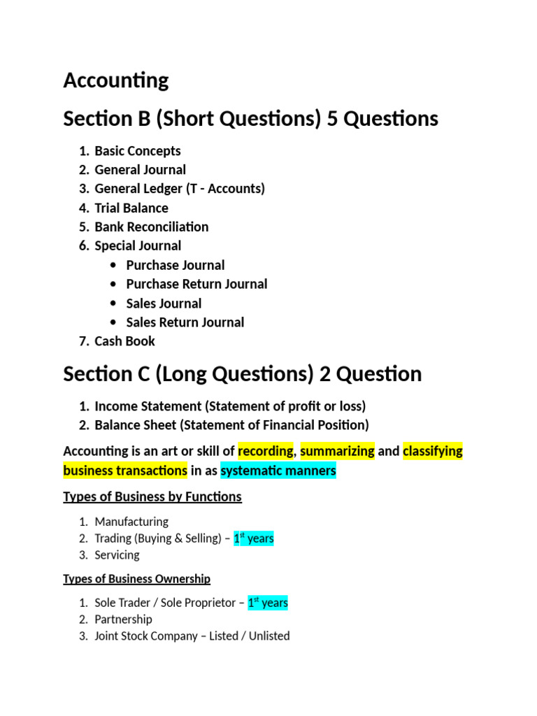 Accounting Notes | PDF