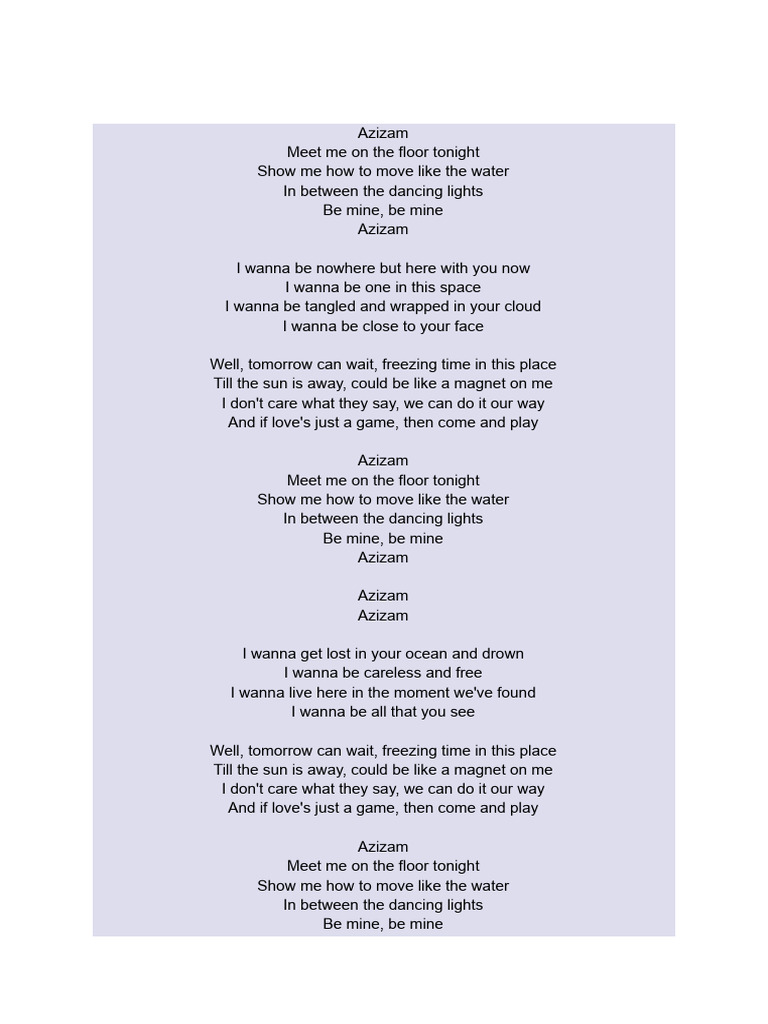 Azizam Song Lyrics | PDF