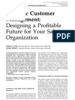 Strategic Customer Management: Designing A Profitable Future For Your Sales Organization