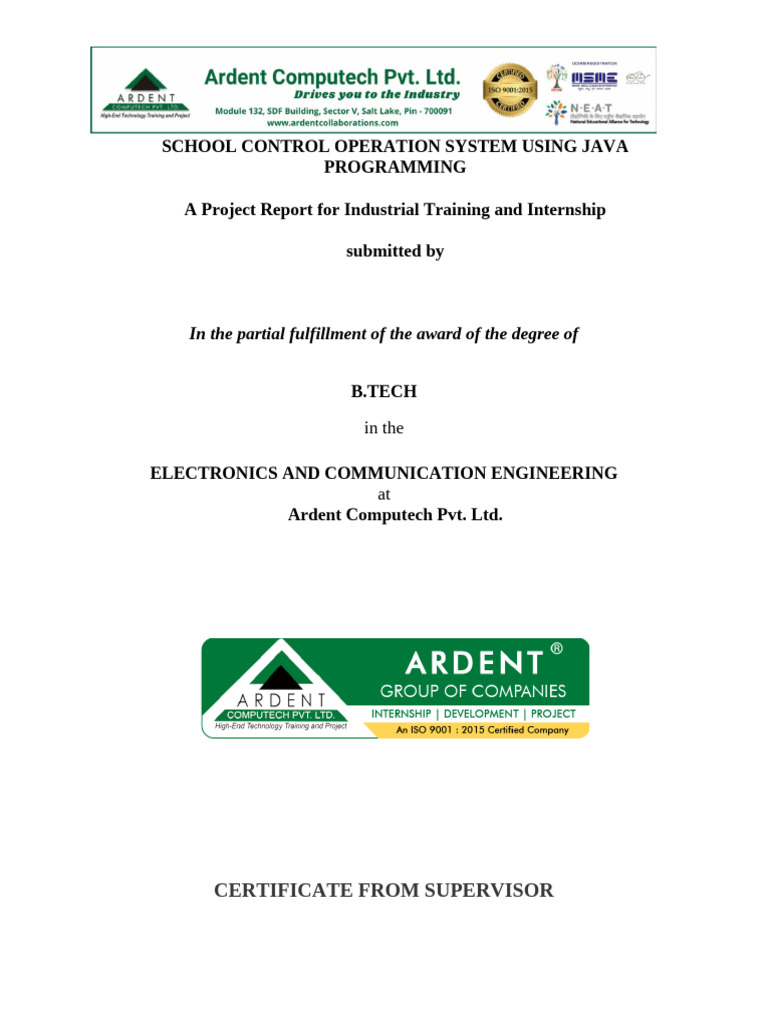 School Control System in Java Project | PDF | Databases | Computing