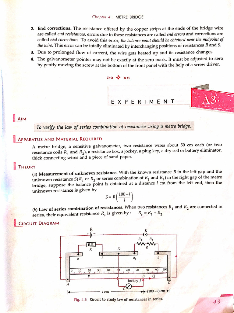 Exp - 03 Metre Bridge Series | PDF