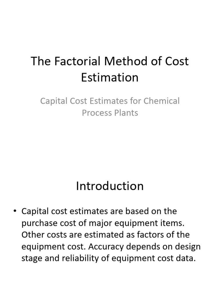 Lang Factor Cost Estimation Methods | PDF