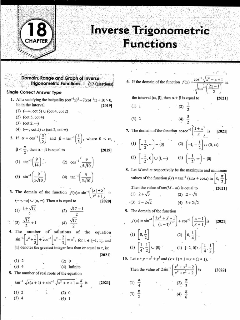Inverse Trigonometric Functions | PDF