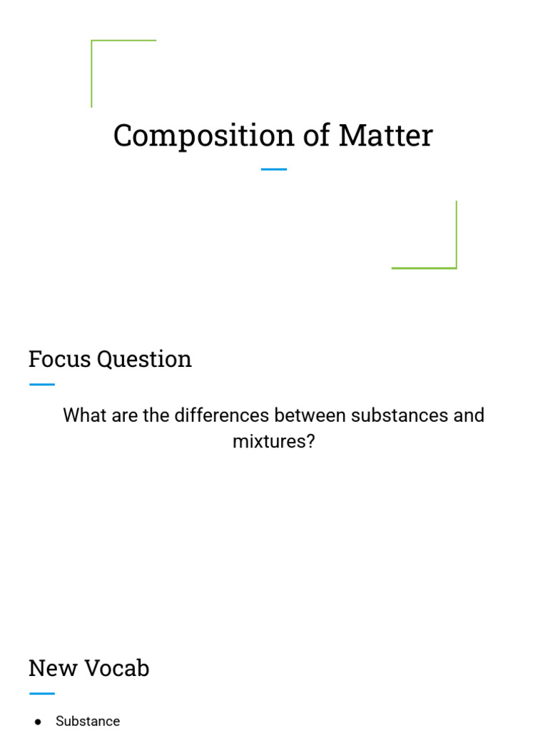 Differences Between Substances and Mixtures | PDF | Mixture | Chemical ...