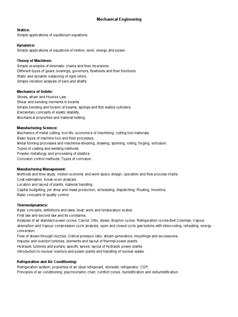 Mechanical Engineering Basics | PDF