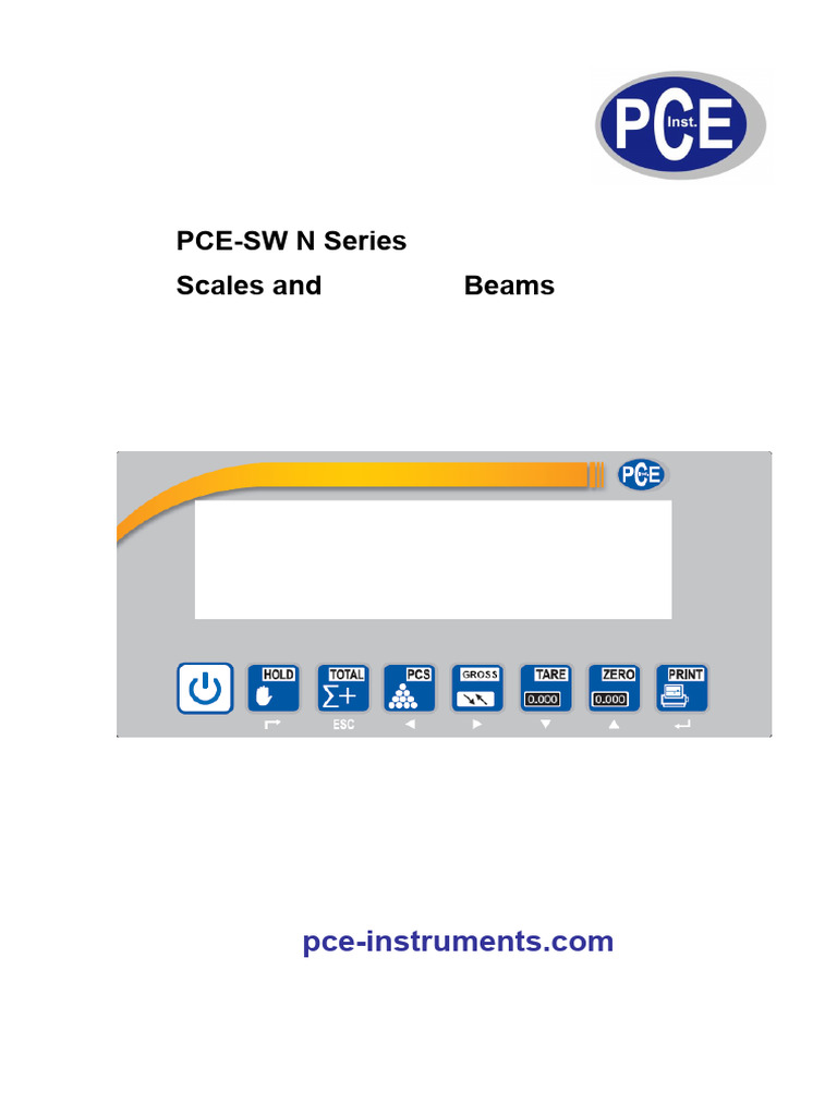 PCE-SW N Series User Manual | PDF | Weight | Calibration