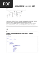 BCSL - 022 (APRIL 2012-03-17) : Q2 A) Code For Program To Encrypt The Given String in Assembly Language