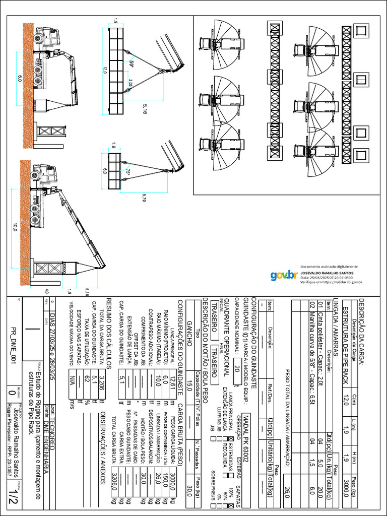 Estudo de Rigging para Pipe Rack | PDF