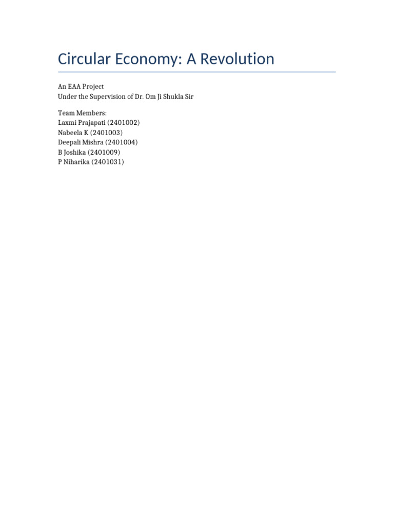 India's Circular Economy Revolution | PDF | Recycling | Sustainability