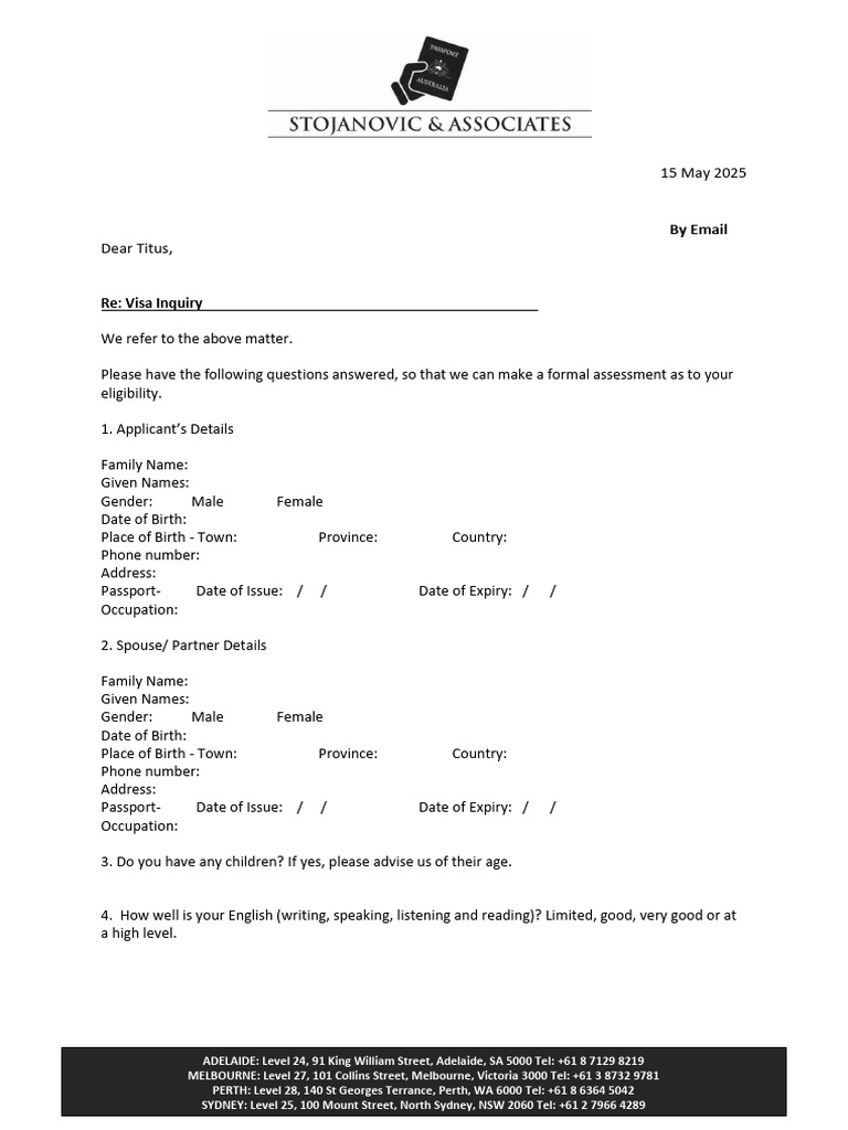 English Questionnaire | PDF
