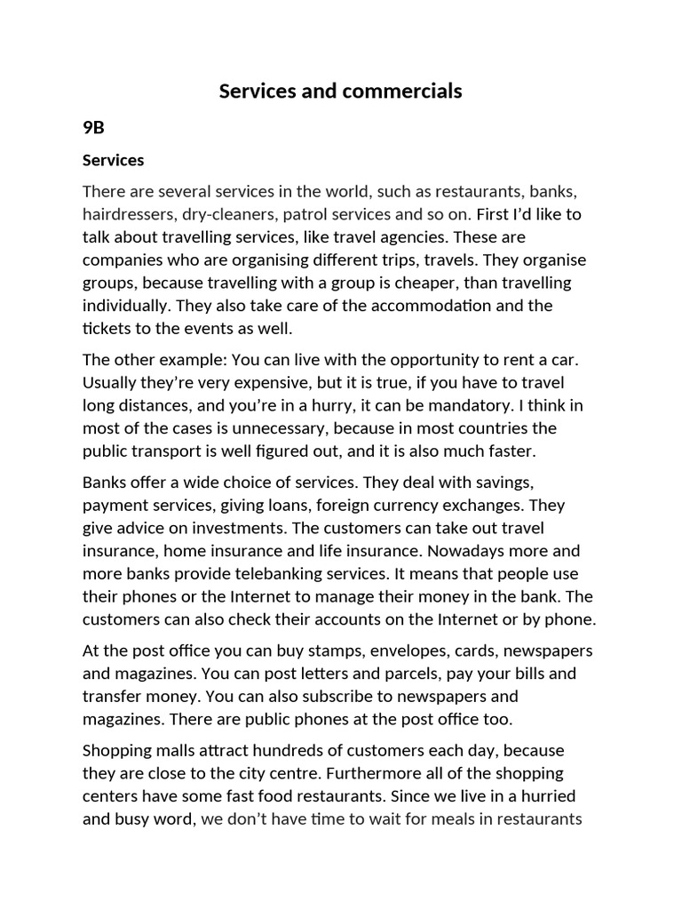 Overview of Essential Services and Ads | PDF | Banks | Service Industries