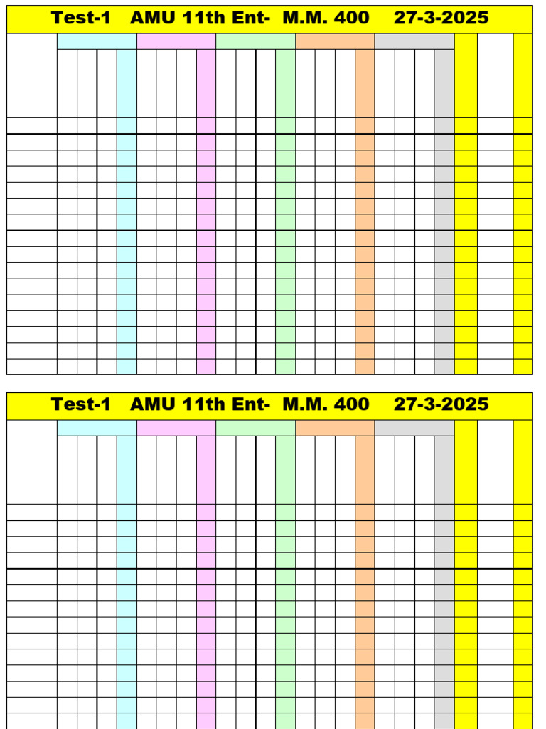 Test-1-AMU-11th-Ent-27-5-2025-WITH ROLL NUMBERS | PDF