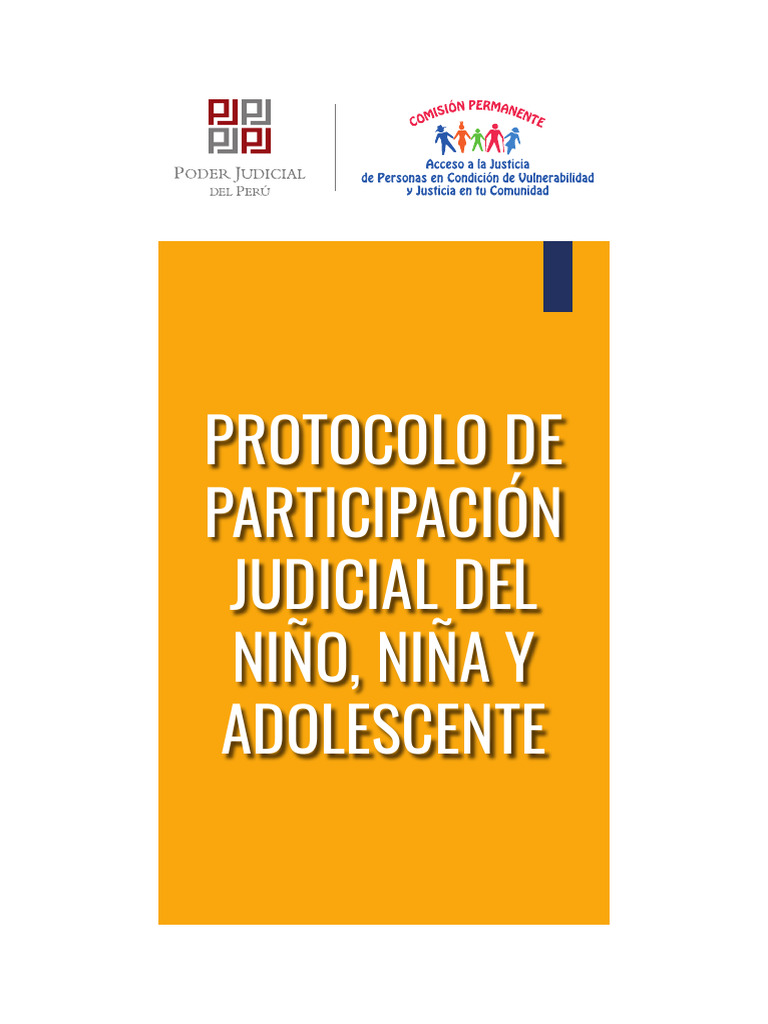 Protocolo de Participación Judicial Infantil | PDF | Derechos de los ...