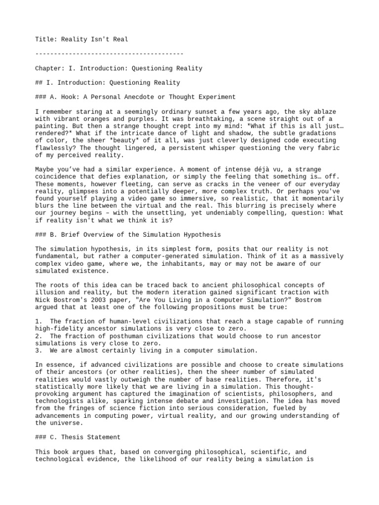 Exploring the Simulation Hypothesis | PDF | Consciousness | Reality