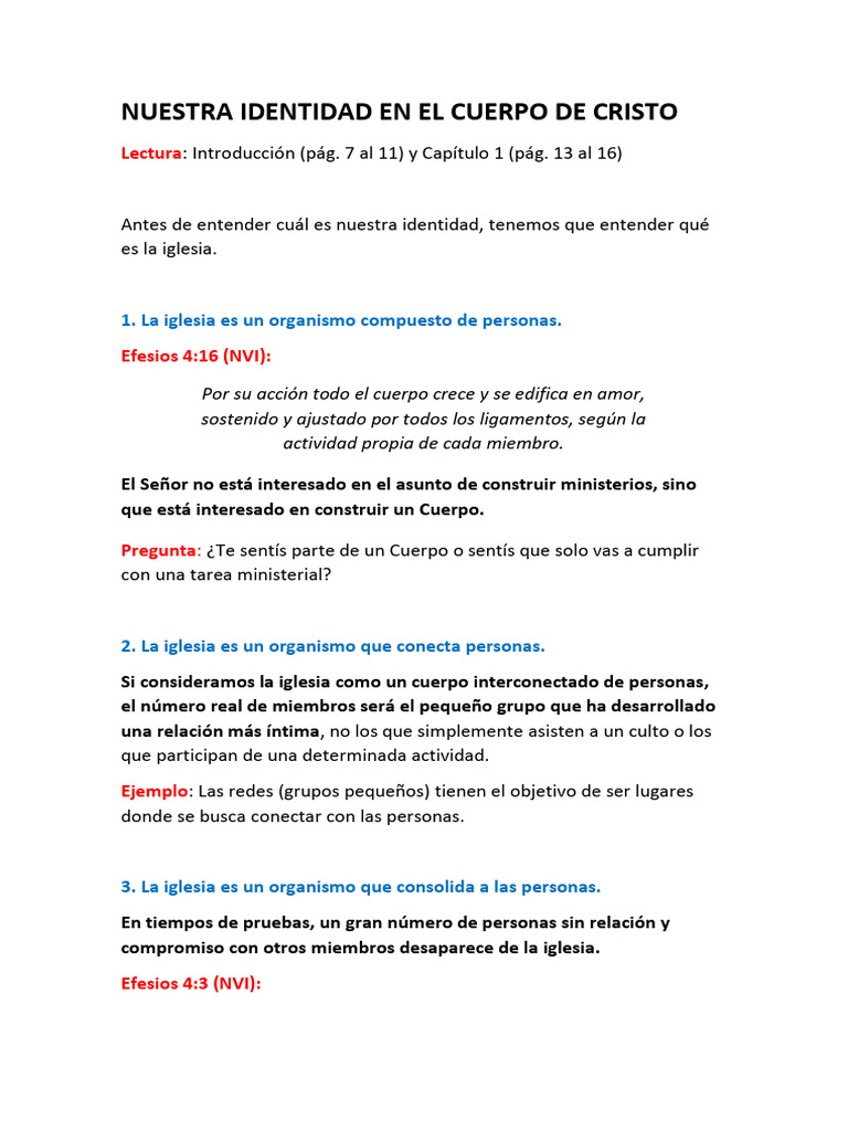 Red 1 - Nuestra Identidad en El Cuerpo de Cristo | PDF | Dios | eucaristía