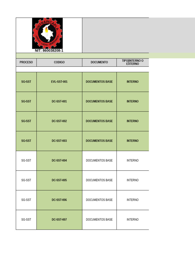 Listado Maestro de Documentos SG-SST | PDF | Disco duro