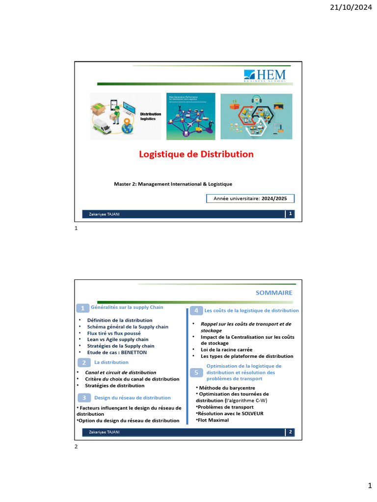 Optimisation de la Logistique de Distribution | PDF | Logistique | Stock
