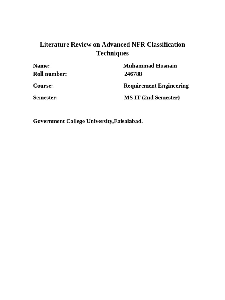 Literature - Review of NON - Functional Requirements in Requirement ...