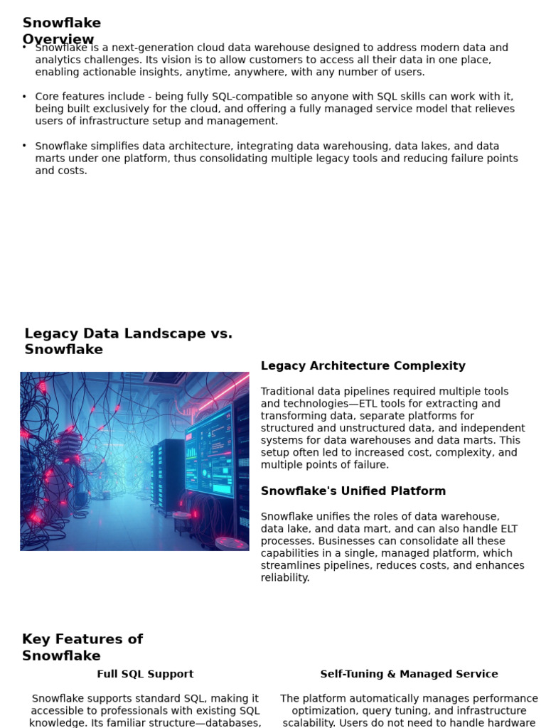 Snowflake Cloud Data Warehouse Overview | PDF | Databases | Data Warehouse