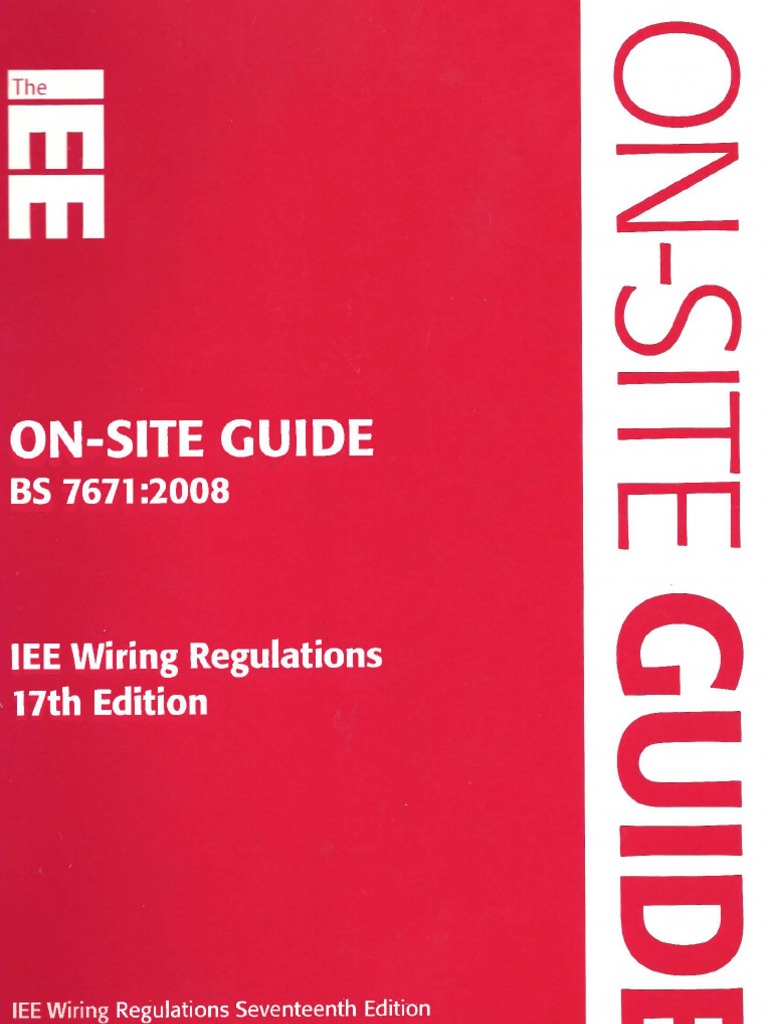 On-SITE GUIDE BS 7671 2008 IEE Wiring Regulations 17th Edition | PDF ...