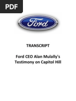Download Ford CEO Alan Mulally Oral Testimony by Ford Motor Company SN8655984 doc pdf
