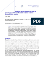 Viscometric Investigations On The Intrinsic Viscosity of Polyvinylpyrrolidone Affected by Polymer-Polymer Interactions in Solution Melad - 060603