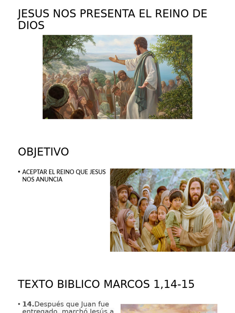 Jesus Nos Presenta El Reino de Dios | PDF | Jesús | Reinado y reino de dios
