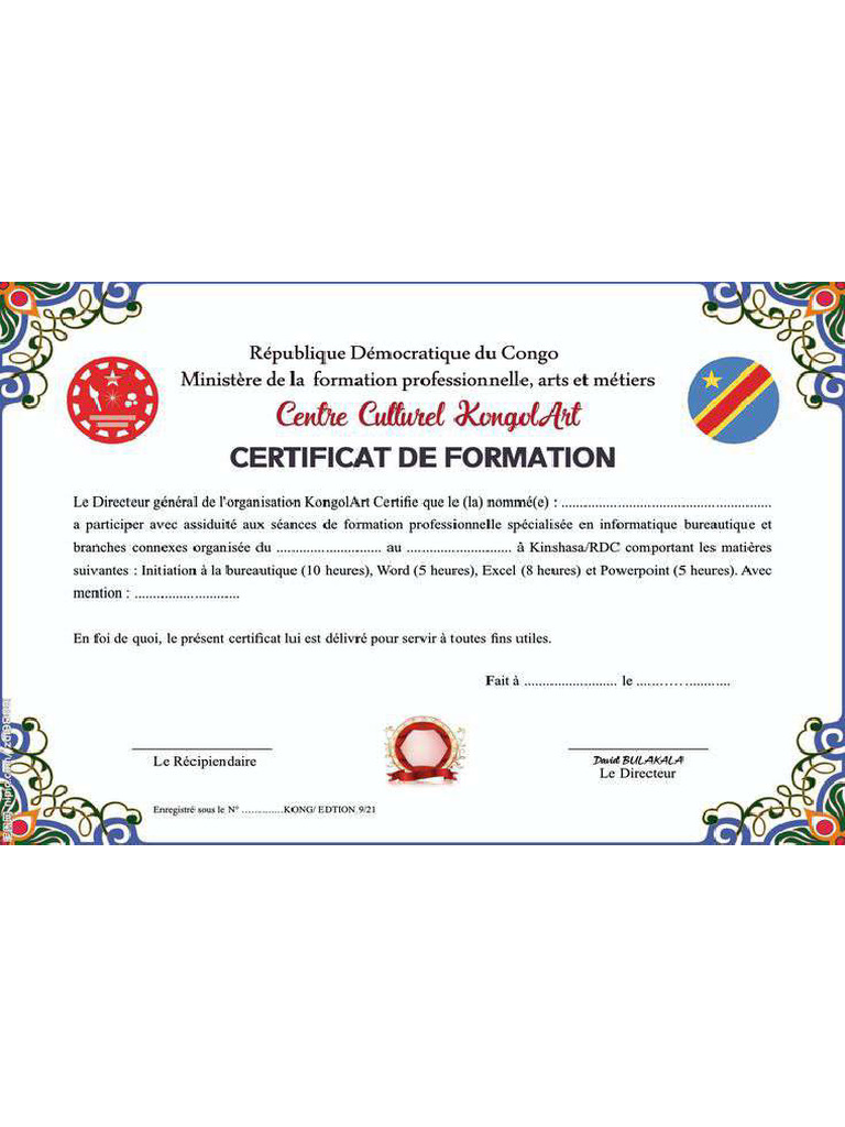 Mon Certificat de Formation #2 | PDF