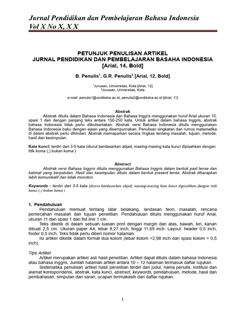Panduan Penulisan Jurnal Pendidikan | PDF