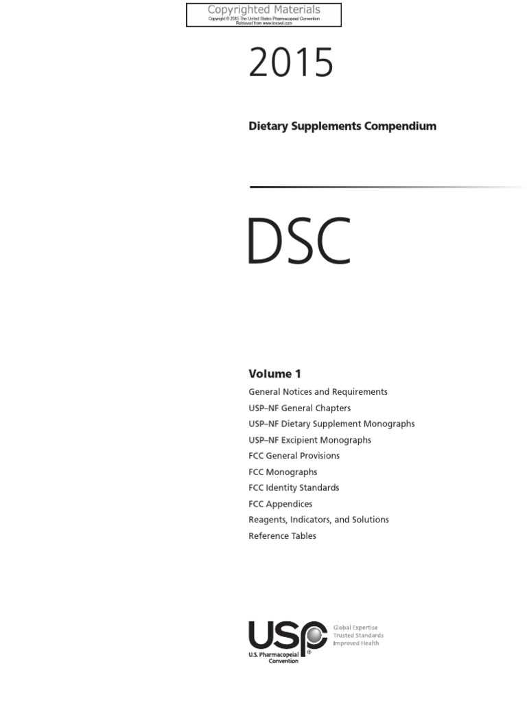 2015 Dietary Supplements Compendium | PDF