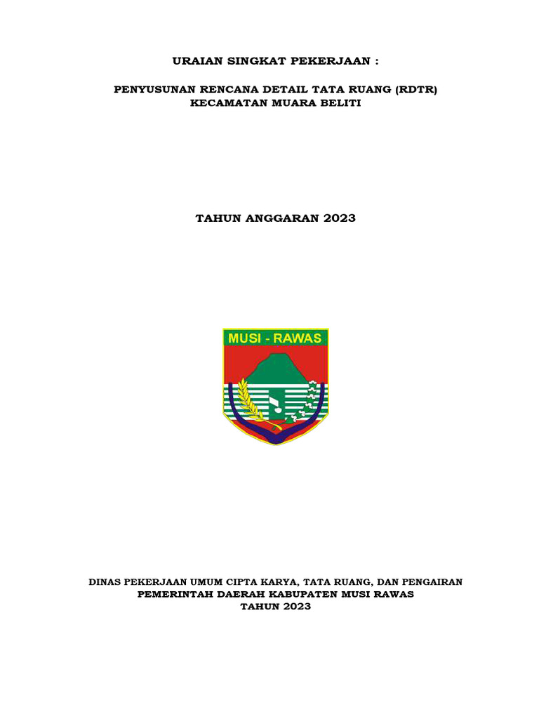 RDTR Kecamatan Muara Beliti 2023 | PDF