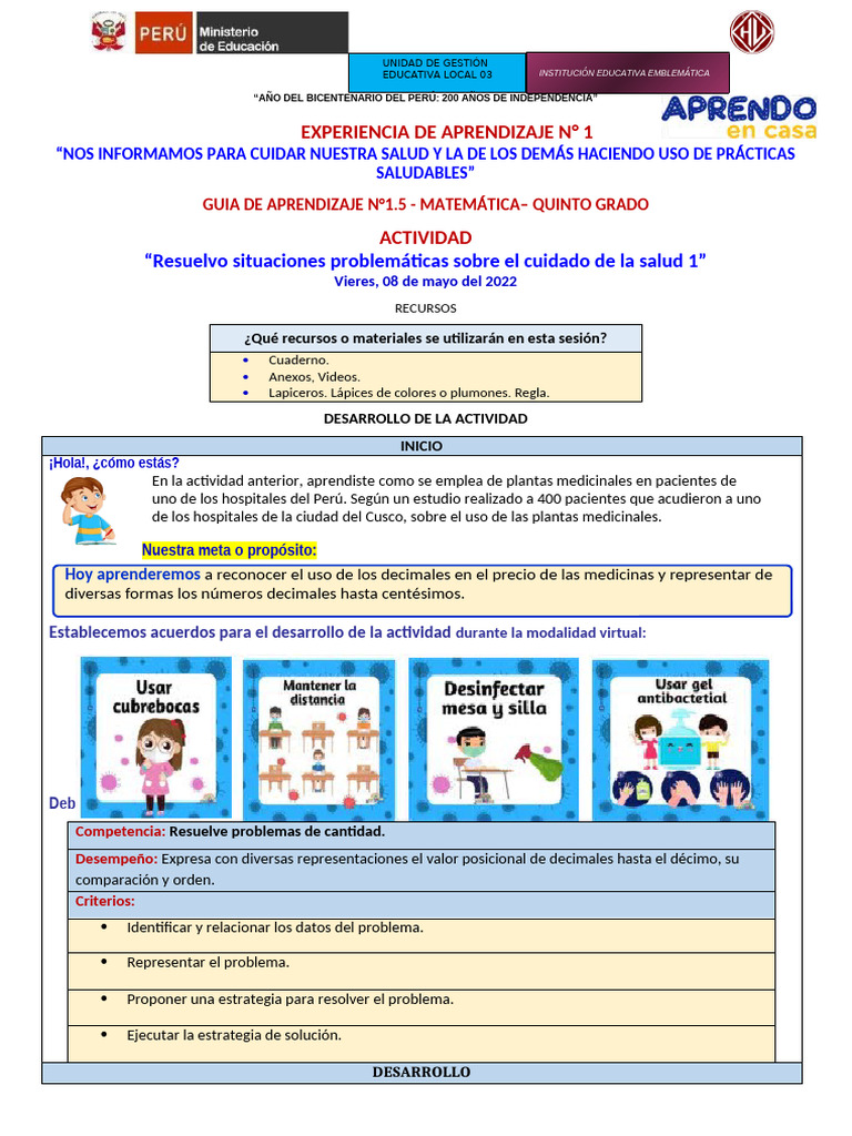 MAT 1.5 - 08-03-22 - 5to | PDF