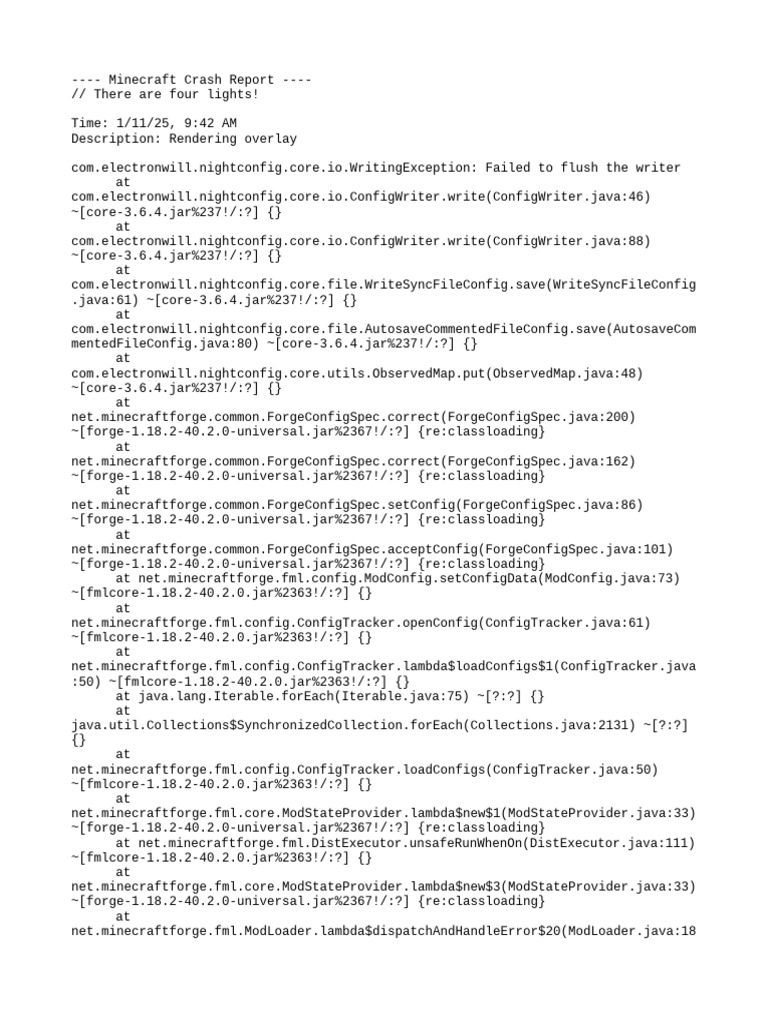 ForgeConfigSpec Writing Error | PDF | Computer Architecture | Computing