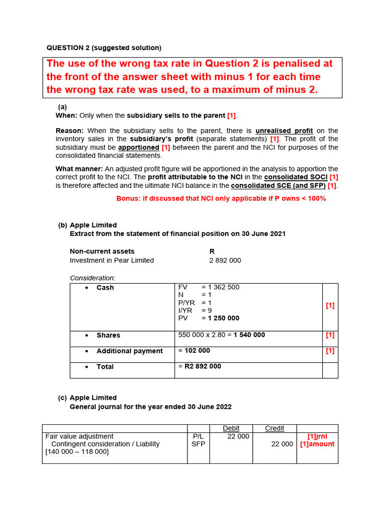 Apple Limited Consolidation Journal Entries | PDF | Business Economics ...