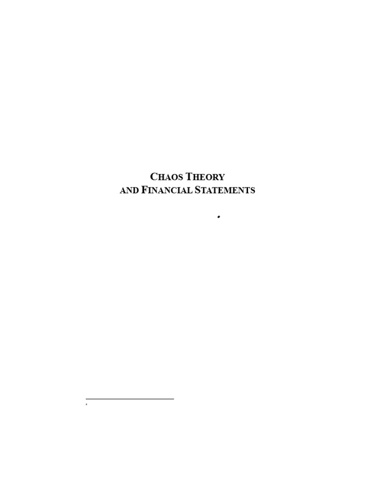 Chaos Theory in Financial Statements | PDF | Chaos Theory | Theory