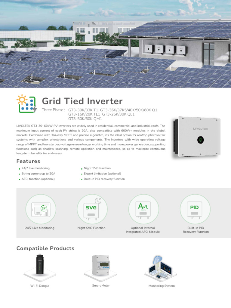 LIVOLTEK GT3 Three-Phase Inverters | PDF | Power Supply | Physical ...