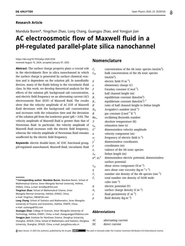 AC Electroosmotic Flow of Maxwell Fluid in A Ph-Regulated Parallel ...