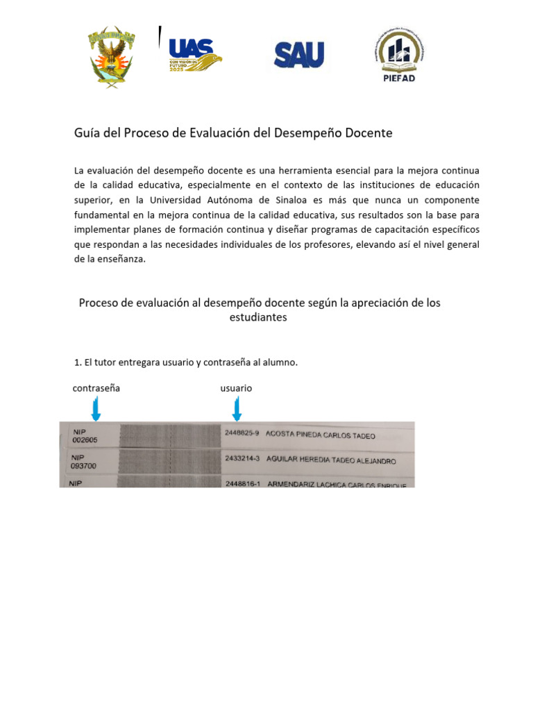 Evaluación del Desempeño Docente UAS | PDF