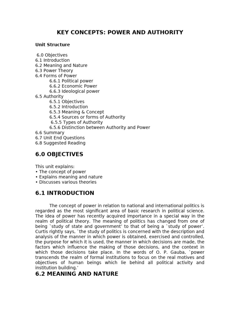Understanding Power and Authority Concepts | PDF | Power (Social And ...
