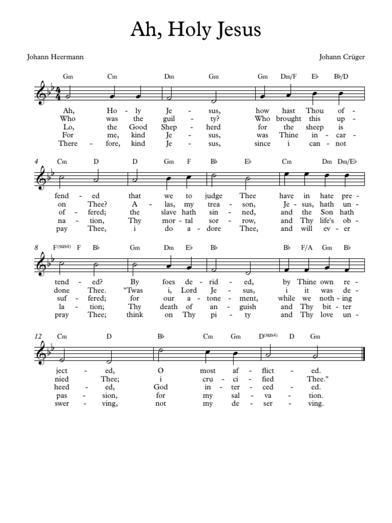 Ah, Holy Jesus Chords | PDF