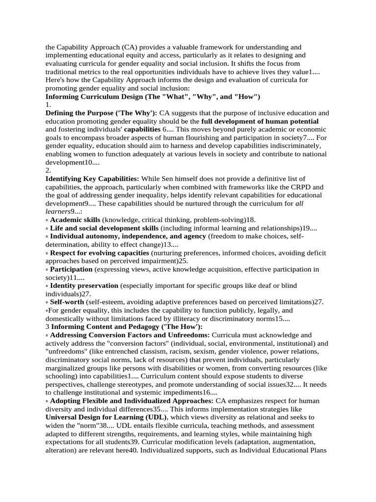 Capability Approach for Inclusive Education | PDF | Curriculum ...