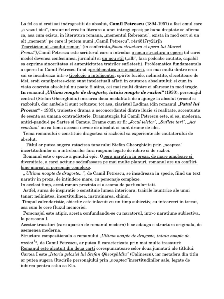 Rezumat Pe Capitole+Comentariu